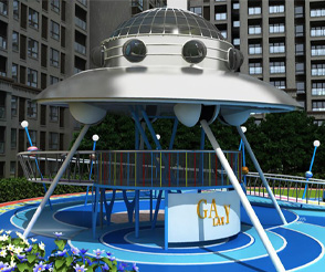 社区UFO造型不锈钢滑梯