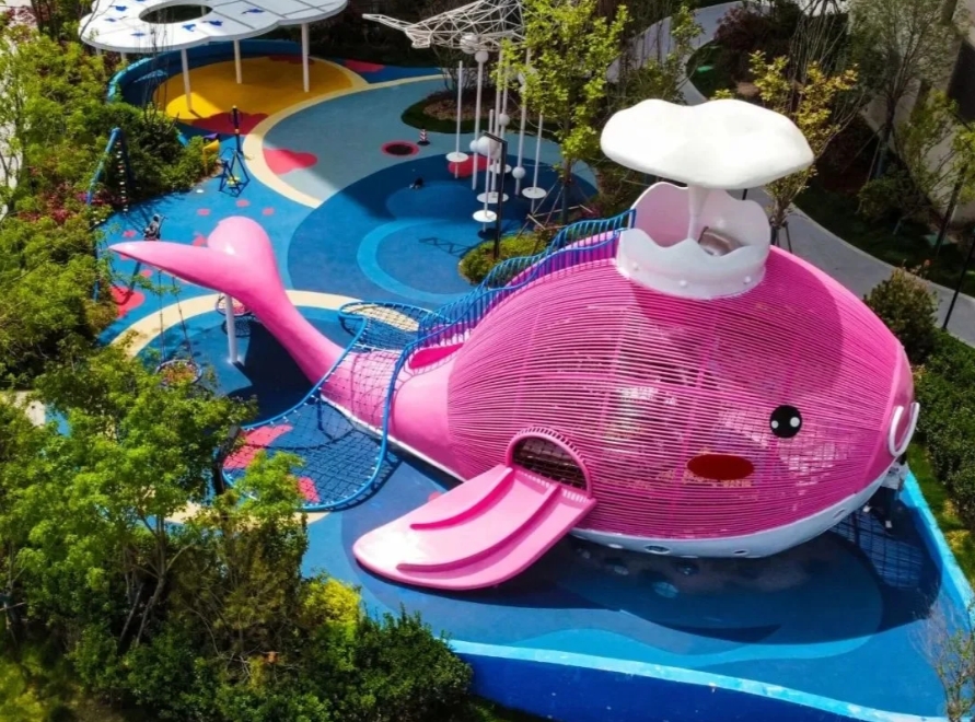 房地产儿童游乐场鲸鱼主题设施