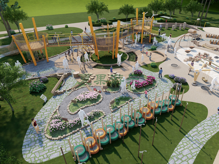 公園木質(zhì)兒童樂園大型設(shè)施