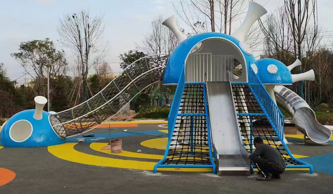 江苏南京公园不锈钢滑梯项目案例(图1)